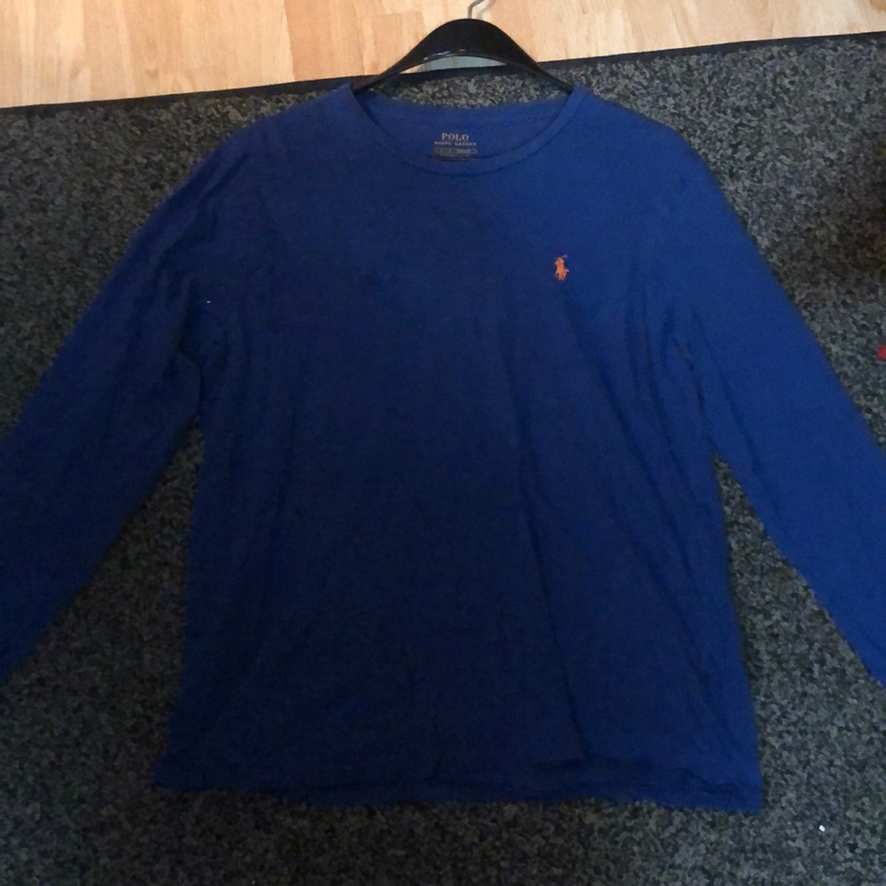 Blue long sleeve polo shirt barely worn
